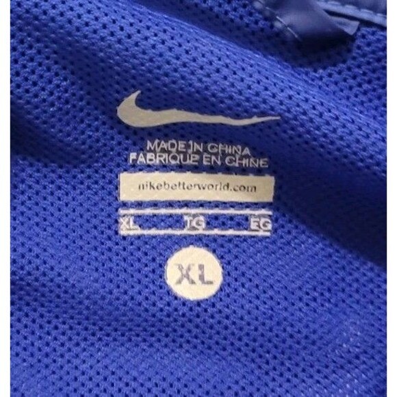 VTG NIKE LIVESTRONG Size XL 1/2 Zip Performance Jacket Pullover Windbreaker Blue - Picture 3 of 5